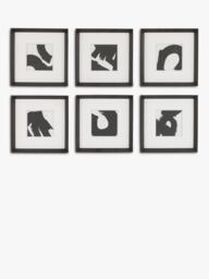 John Lewis Scandi Abstract Framed Print & Mount, Set of 6, 31 x 31cm, Black/White - thumbnail 1