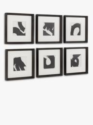 John Lewis Scandi Abstract Framed Print & Mount, Set of 6, 31 x 31cm, Black/White - thumbnail 5