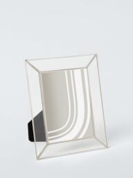 John Lewis Flat Glass Border Photo Frame, Silver - thumbnail 1