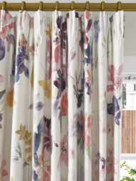 John Lewis Abelia Print Pair Blackout/Thermal Lined Curtains, Multi - thumbnail 1