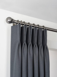 John Lewis Made to Order Select Classic Curtain Pole with Rings and Ball Finial, Wall Fix, Dia.25mm - thumbnail 1