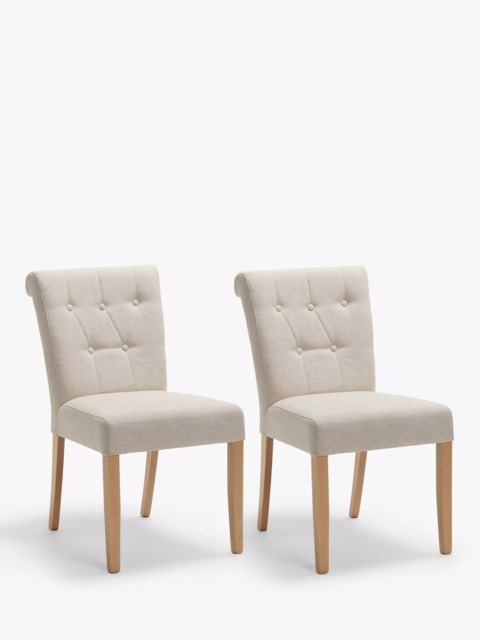 John Lewis Margo Button Back Dining Chair, FSC-Certified (Beech Wood), Brushed Tweed. Set of 2 - image 1