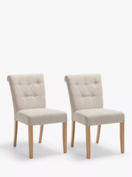 John Lewis Margo Button Back Dining Chair, FSC-Certified (Beech Wood), Brushed Tweed. Set of 2 - thumbnail 1