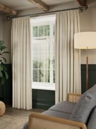 John Lewis Pure Cotton Herringbone Pair Lined Pencil Pleat Curtains - thumbnail 4