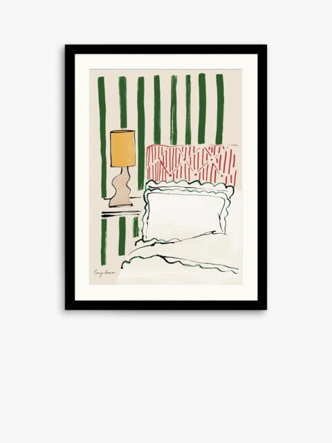 John Lewis Lucy Deaner 'Striped Green Bedroom' Framed Print & Mount, 42 x 32cm - image 1