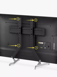 AVF QB600S Replacement TV Stand with Bracket for TVs from 55” to 100”, Black/Silver - thumbnail 5