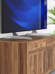 AVF QB600S Replacement TV Stand with Bracket for TVs from 55” to 100”, Black/Silver - thumbnail 3
