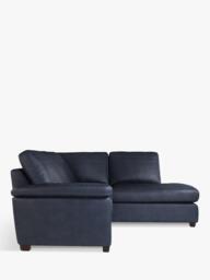 John Lewis Camden 5+ Seater RHF Chaise Corner End Leather Sofa, Dark Leg - thumbnail 3