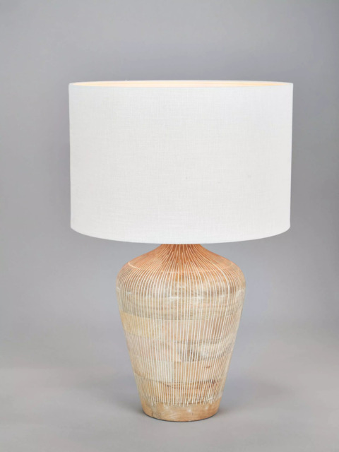 Pacific Taika Wooden Table Lamp, White Wash - image 1