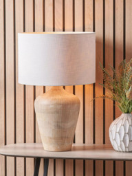 Pacific Taika Wooden Table Lamp, White Wash - thumbnail 3