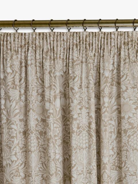 William Morris At Home Sunflower Pair Blackout Lined Pencil Pleat Curtains, Hessian Natural - image 1