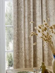 William Morris At Home Sunflower Pair Blackout Lined Pencil Pleat Curtains, Hessian Natural - thumbnail 3