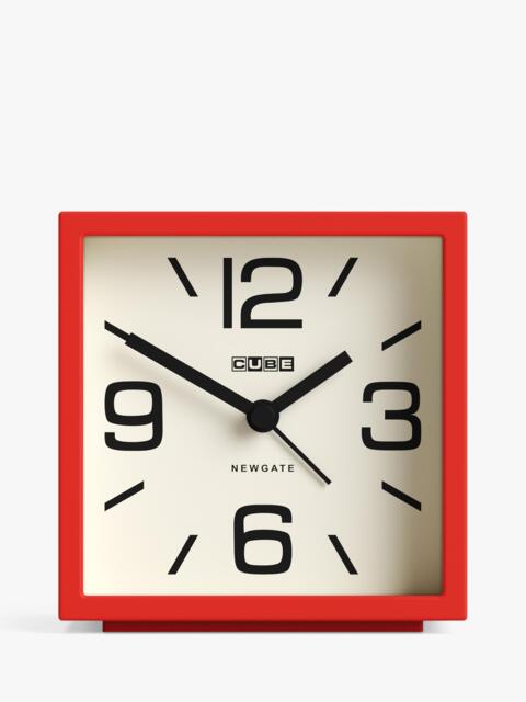 Newgate Clocks Mini Cubic Analogue Alarm Clock, Red - image 1