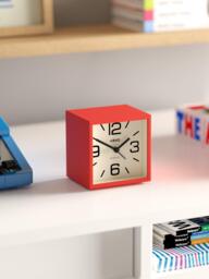 Newgate Clocks Mini Cubic Analogue Alarm Clock, Red - thumbnail 4