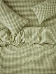 Piglet in Bed Colour Drench Gingham Linen Blend Bedding - thumbnail 1