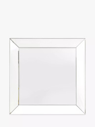 Gallery Direct Salinas Square Bevelled Glass Wall Mirror, 90 x 90cm, Clear/Black - thumbnail 1