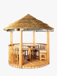 Breeze House Mara Classic Cape Reed Thatch Roof Circular Gazebo, FSC-Certified (Scandinavian Redwood) - thumbnail 3
