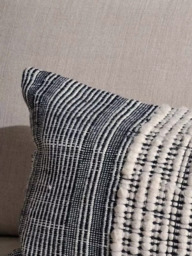 nkuku Mika Recycled Rectangular Cushion Cover, Natural / Black - thumbnail 4