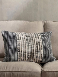 nkuku Mika Recycled Rectangular Cushion Cover, Natural / Black - thumbnail 2
