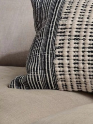 nkuku Mika Recycled Rectangular Cushion Cover, Natural / Black - thumbnail 5