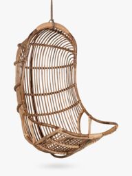 Nkuku Nesari Rattan Garden Hanging Chair, Natural - thumbnail 3