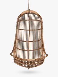 Nkuku Nesari Rattan Garden Hanging Chair, Natural - thumbnail 1