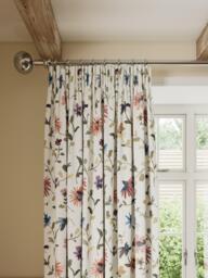 John Lewis Isabelle Floral Print Pair Blackout Lined Pencil Pleat Curtains, Multi - thumbnail 1