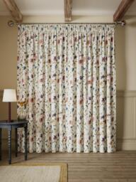 John Lewis Isabelle Floral Print Pair Blackout Lined Pencil Pleat Curtains, Multi - thumbnail 4