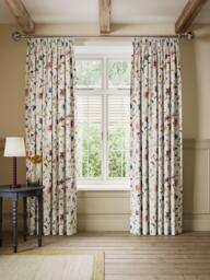John Lewis Isabelle Floral Print Pair Blackout Lined Pencil Pleat Curtains, Multi - thumbnail 2
