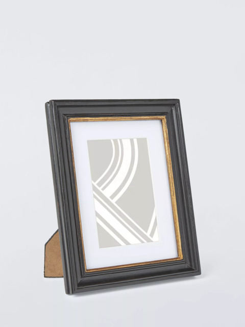 "John Lewis Georgian Wood Photo Frame & Mount, 4 x 6"" (10 x 15cm), Black/Gold" - image 1