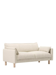 Cozmo Cozy 2 Seater Sofa, Ecru Boucle Natural Piping - thumbnail 4
