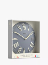 Jones Clocks Strand Roman Numeral Analogue Wall Clock, 30cm, French Navy - thumbnail 6