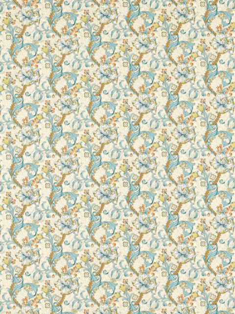Clarke & Clarke Golden Lily Made to Measure Curtains or Roman Blind, Linen/Teal - image 1