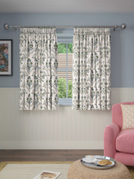 John Lewis Tulipa Embroidered Pencil Pleat Pair Lined Curtains, Lake Blue - thumbnail 5