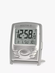Acctim Vista Radio Controlled Digital Travel Alarm Clock, Silver - thumbnail 4