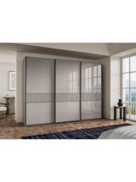 John Lewis Newlyn 3m Sliding Wardrobe with 3 Glass Doors - thumbnail 2