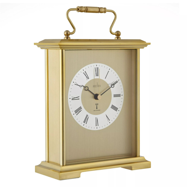 Acctim Althorp Radio Controlled Carriage Mantel Clock, Gold - image 1