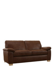 John Lewis Camden Large 3 Seater Leather Sofa, Light Leg - thumbnail 1