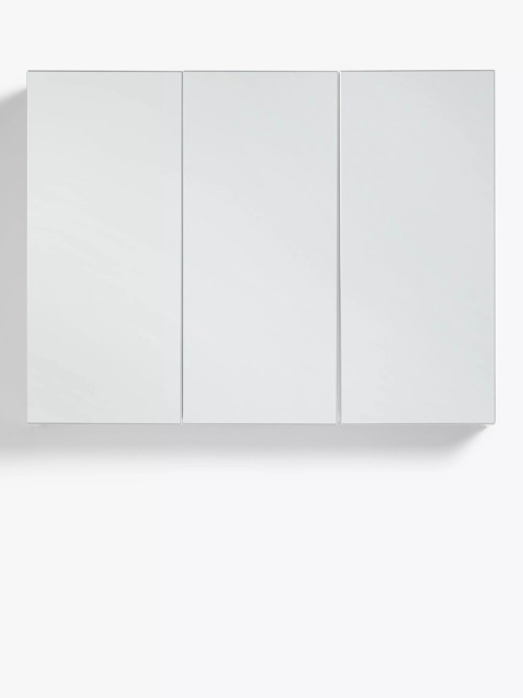 John Lewis White Gloss Triple Mirrored Bathroom Cabinet - image 1