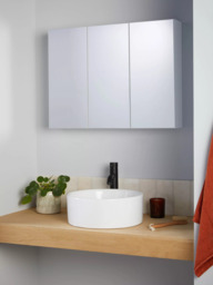 John Lewis White Gloss Triple Mirrored Bathroom Cabinet - thumbnail 2