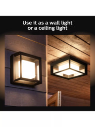 Philips Hue White and Colour Ambiance Econic LED Smart Outdoor Wall Light, Black - thumbnail 3
