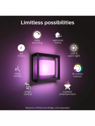 Philips Hue White and Colour Ambiance Econic LED Smart Outdoor Wall Light, Black - thumbnail 2