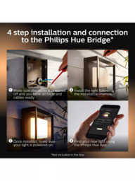 Philips Hue White and Colour Ambiance Econic LED Smart Outdoor Wall Light, Black - thumbnail 6