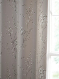 Laura Ashley Pussy Willow Pair Lined Eyelet Curtains, Truffle Natural - thumbnail 4