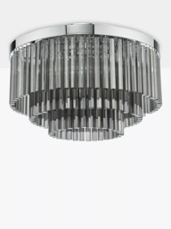 Där Logan Smoked Crystal Flush Ceiling Light - thumbnail 2