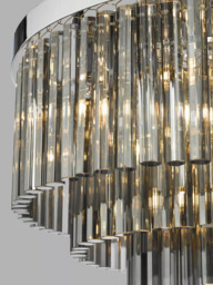 Där Logan Smoked Crystal Flush Ceiling Light - thumbnail 5