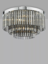 Där Logan Smoked Crystal Flush Ceiling Light