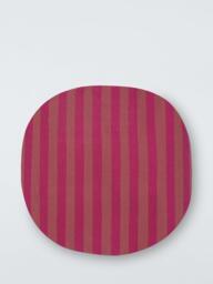 John Lewis Striped Round Indoor/Outdoor Cushion, Purple/Multi - thumbnail 1