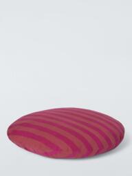 John Lewis Striped Round Indoor/Outdoor Cushion, Purple/Multi - thumbnail 2