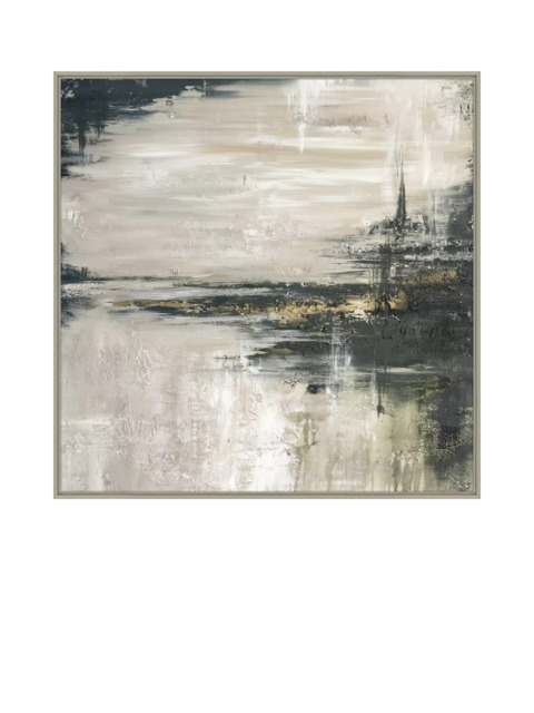 John Lewis Yharnna 'Emerald' Framed Canvas Print, 104 x 104cm, Green - image 1
